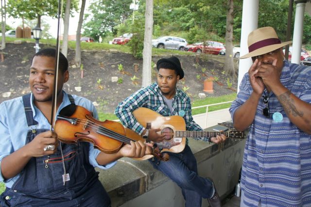 The amazing acoustic blues trio of Jerron Paxton, Marcus Cartwright and Phil Wiggins were the "dance band."