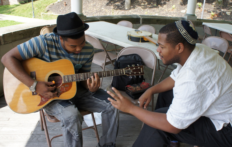 Marcus Cartwright and Jerron Paxton at the Augusta Heritage Center in Elkins, West Virginia, Blues & Swing Week 2016.