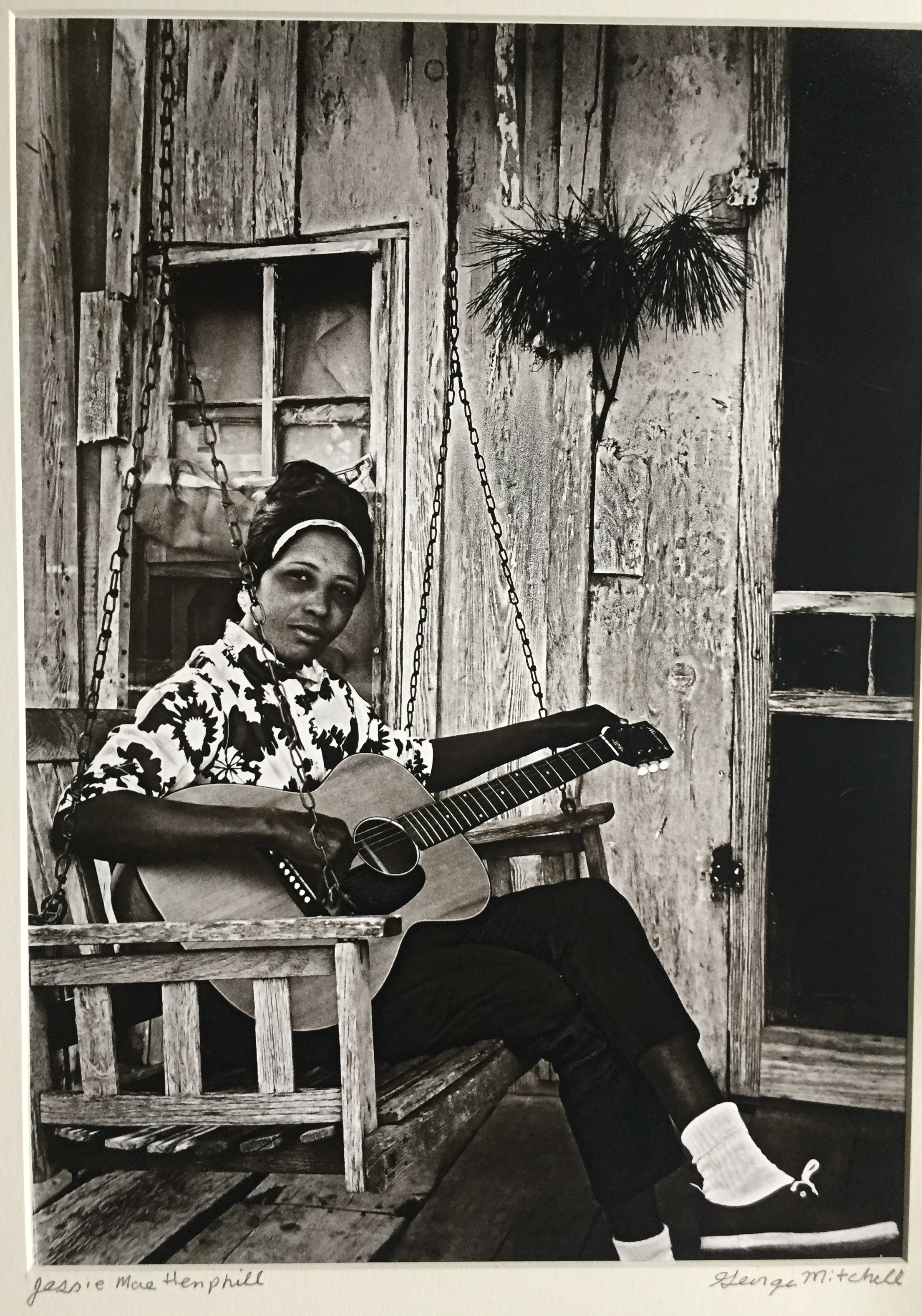 Jessie Mae Hemphill on her front porch, 1967, Senatobia, Mississippi by George Mitchell