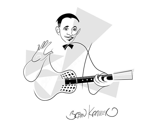 drawing of man with guitar