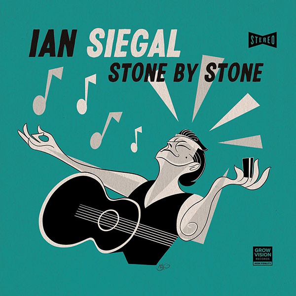 Ian Siegal Stone by Stone, drawing of man with guiatar